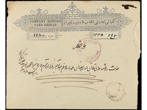 ✉ IRAN. Sc. 483, 485. 1918. CHIRAZ to BOUCHIR. 3 ch. and 6 c