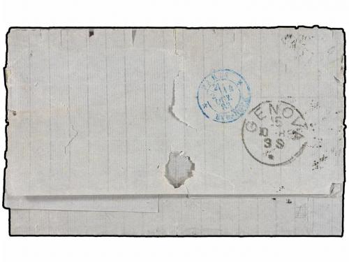 ✉ HAITI. Sc. 1 (7). 1883. JACMEL a GÉNOVA (Italia). 1 cto. r