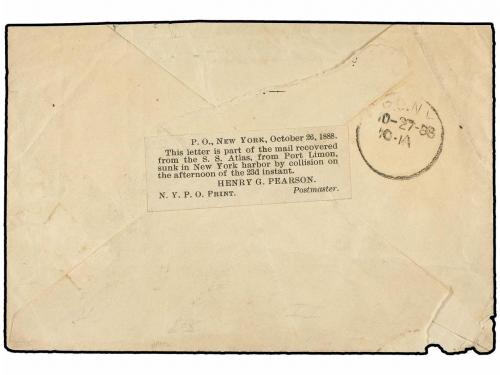 ✉ HAITI. Sc. 22 (5). 1888. PORT AU PRINCE a NEW YORK. CARTA 