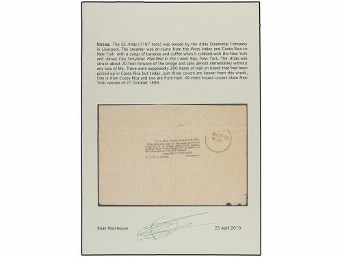 ✉ HAITI. Sc. 22 (5). 1888. PORT AU PRINCE a NEW YORK. CARTA 