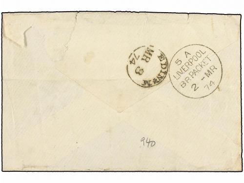 ✉ COSTA DE ORO. 1874. ASHANTI WARS. Envelope (without conten