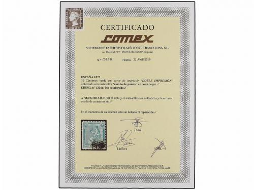 ° ESPAÑA. Ed. 133ed. 10 cts. verde. DOBLE IMPRESIÓN completa