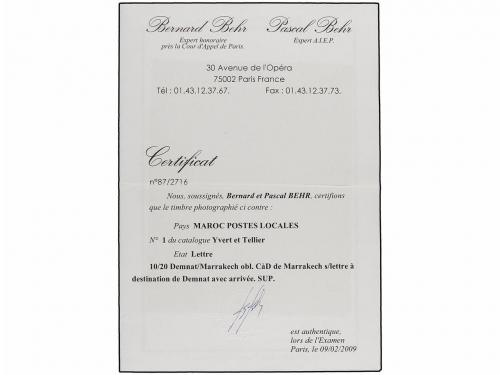 ✉ MARRUECOS: CORREO LOCAL. Yv. 1. (1907 CA.). MARRAKECH a DE