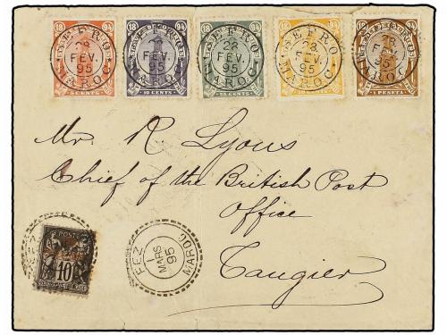 ✉ MARRUECOS: CORREO LOCAL. Yv. 32/36. 1895. SEFRO a TANGER. 
