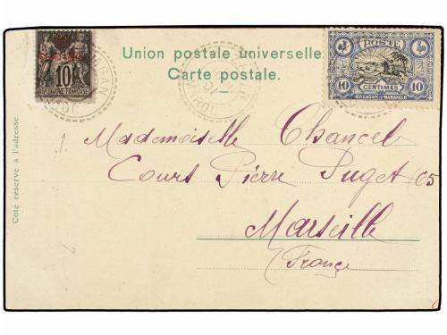 ✉ MARRUECOS: CORREO LOCAL. Yv. 63. 1901. MAZAGÁN a FRANCIA. 