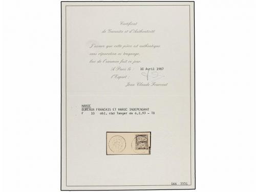 Δ MARRUECOS FRANCES. Yv. 10. 1893. 10 cts. negro, sello de t