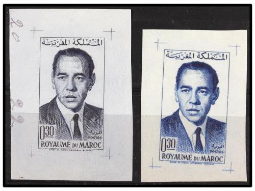 MARRUECOS FRANCES. 1962. HASSAN. 0,30 fr. Dos PRUEBAS DE PUN