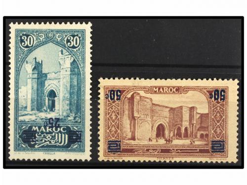 * MARRUECOS FRANCES. Yv. 125a, 126a. 1930-31. 25 cts. s. 30 