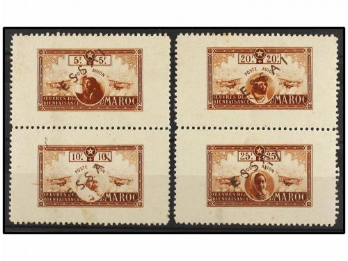 MARRUECOS FRANCES. 1935. CORREO AÉREO. Cuantro ensayos no ap