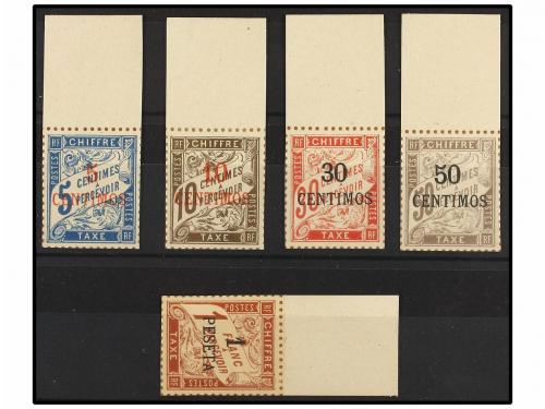(*) MARRUECOS FRANCES. Yv. T-1/5. 1896. SERIE COMPLETA, tira