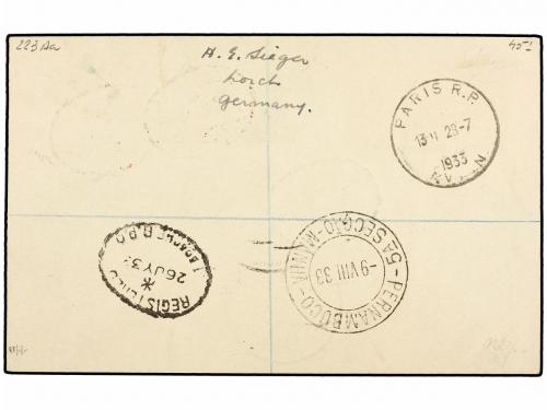 ✉ ZEPPELIN. 1933. MOROCCO. LARACHE to RECIFE (Brazil). Envel