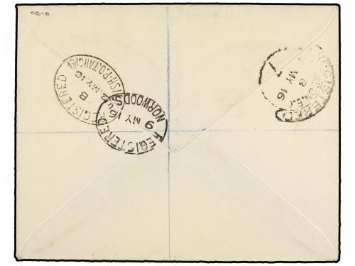 ✉ MARRUECOS INGLES. Sg. 136. 1916. TANGIER to LONDON. 6 pts.