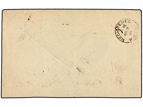 ¿ MARRUECOS FRANCES. Yv. 8. 1901. TANGER a LONDRES. 2 pts. s