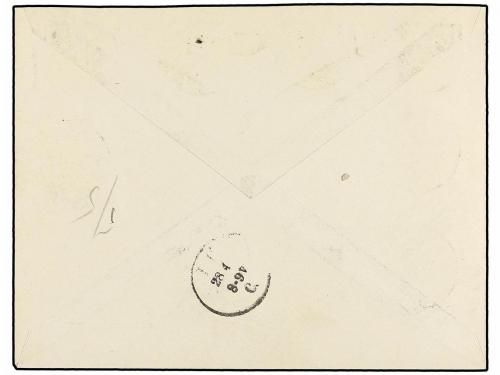 ✉ MARRUECOS ALEMAN. Mi. 7 (5), 8 (3), 9 (2). 1902. MEKNES a 