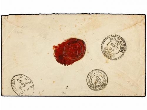 ✉ MARRUECOS FRANCES. Yv. 6. 1897. SAFI a LONDRES. 50 cts. s.