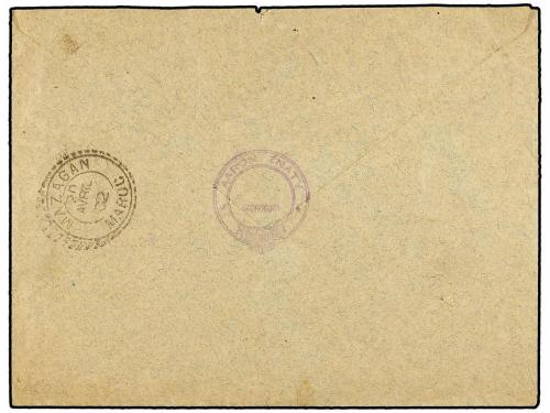 ✉ MARRUECOS: CORREO LOCAL. Yv. 63. 1902. MARRAKECH a MAZAGÁN