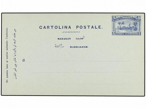 ✉ MARRUECOS: CORREO LOCAL. Enteros postales de 5 cts., 10 ct
