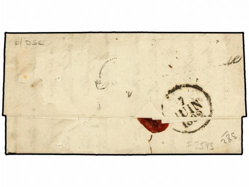 ✉ MARRUECOS FRANCES. 1832. TANGER a FRANCIA. Carta completa 