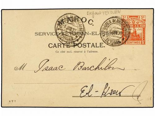 ✉ MARRUECOS: CORREO LOCAL. 1897. TETUÁN a EL-KSAR. Entero Po