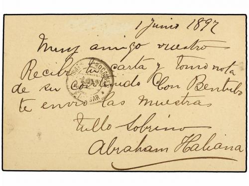 ✉ MARRUECOS: CORREO LOCAL. 1897. TETUÁN a EL-KSAR. Entero Po