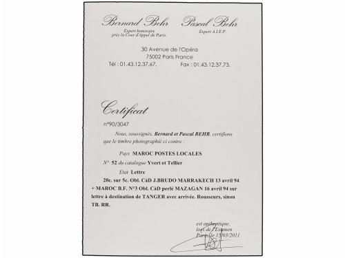 MARRUECOS: CORREO LOCAL. 1894. MARRAKECH a TANGER. Circulado