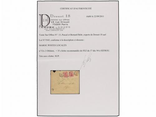 ✉ MARRUECOS: CORREO LOCAL. Sc. 32 (2), 35. 1894. FEZ a SEFRO