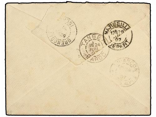✉ MARRUECOS: CORREO LOCAL. Yv. 47, 49. 1897. MARRAKECH a FRA