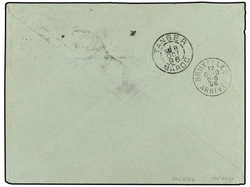 ✉ MARRUECOS FRANCES. Yv. 2 (3), 3. 1896. SAFI a BRUSELAS. 5 