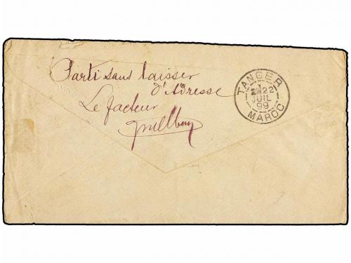 ✉ MARRUECOS FRANCES. Yv. T-2 (2). 1899. PARÍS a TANGER. Sobr