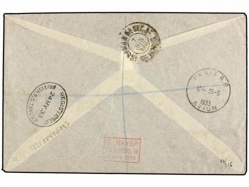 ✉ ZEPPELIN. 1933. MOROCCO. TANGIER to SANTOS (Brazil). Envel