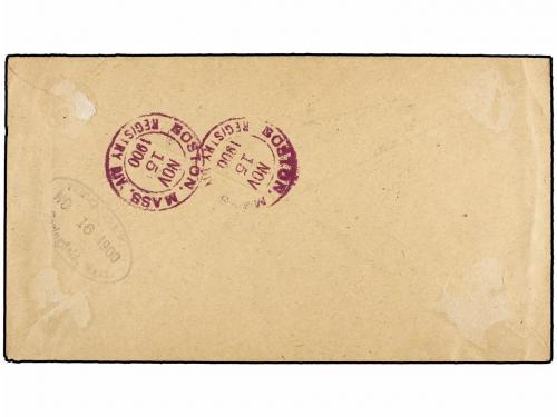 ✉ MARRUECOS ALEMAN. Mi. 3/5. 1900. TANGER a U.S.A. 10 cts., 