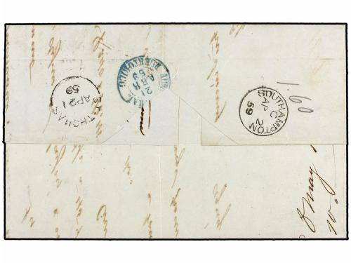 ✉ ANTILLAS DANESAS. 1859. LE HAVRE to PORT AU PRINCE (Haiti)