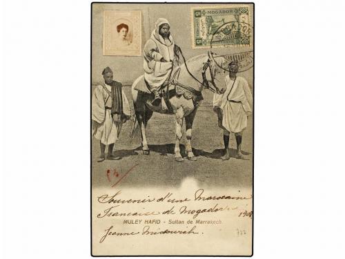 ✉ MARRUECOS: CORREO LOCAL. Yv. 92. 1908. MOGADOR a FRANCIA. 