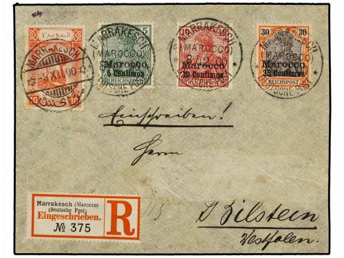 ✉ MARRUECOS: CORREO LOCAL. Yv. 93. 1900. MARRAKECH a ALEMANI