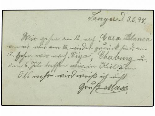 ✉ MARRUECOS: CORREO LOCAL. 1898. TANGER a ALEMANIA. Entero p