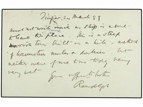 ¿ MARRUECOS: CORREO LOCAL. 1888. TANGER a GRAN BRETAÑA. Circ