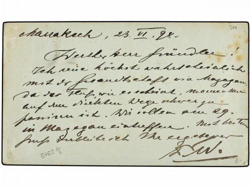 ¿ MARRUECOS: CORREO LOCAL. 1888. MARRAKECH a MAZAGÁN. Entero