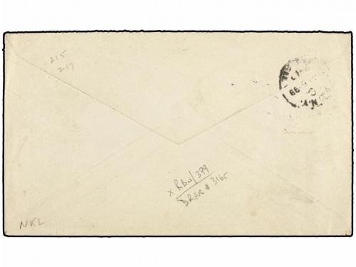 ✉ SALVADOR. 1899. EL SAVALDOR a NEW YORK. 3 ctvos. azul y 10