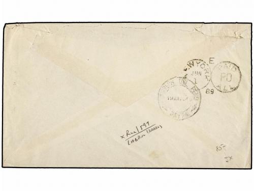 ✉ PERU. Sc. 26, 104. 1889. TRUJILLO a NEW YORK. 1 ctvo. y 10