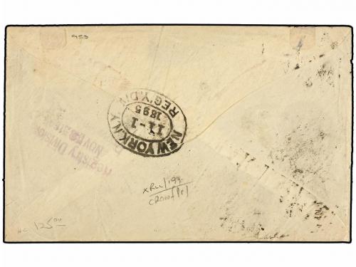 ✉ GRENADA: GRENADINAS. Sg. 33 (2). 1895. ST. GEORGE'S to USA