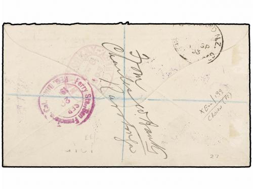 ✉ AITUTAKI. Sg. 1/2, 4/7. 1903. AITUTAKI to NEW YORK. Envelo
