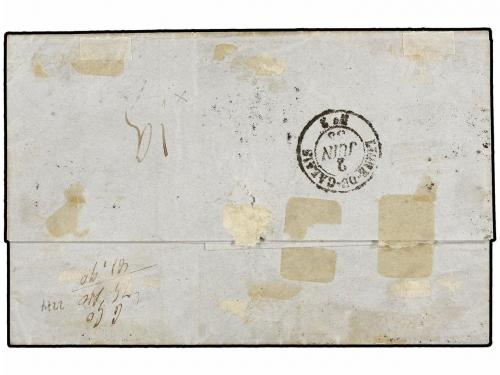 ¿ FRANCIA. Yv. 2b (2), 6. 1853. PARÍS a BALTIMORE. 15 cts. v