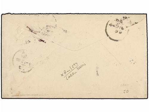 ✉ ECUADOR. Sc. 139. 1899. LOJA a NEW YORK. Sobre Entero post