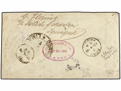 ✉ BOLIVIA. Sc. 28 (2), 32. 1892. BOLIVIA a NEW YORK. 1 ctvo.