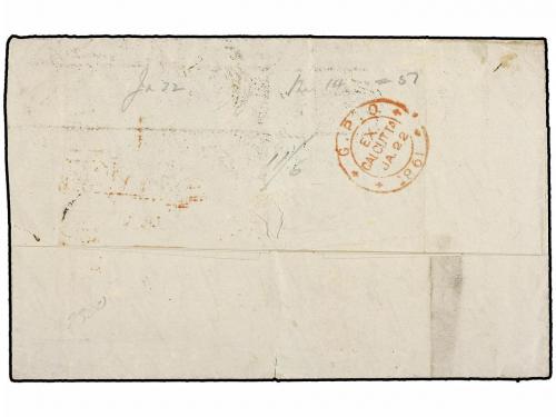 ✉ INDIA INGLESA. Sg. 36, 37, 39, 41. 1861. CALCUTTA to NEW Y