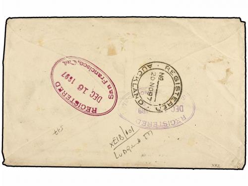 ✉ COOK. Sg. 6/10. 1897. RAROTONGA to SAN FRANCISCO. Envelope
