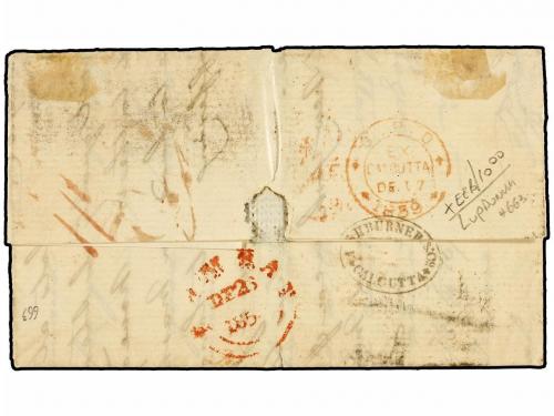 ¿ INDIA INGLESA. 1859. CALCUTTA to BOSTON (U.S.A.). Entire l