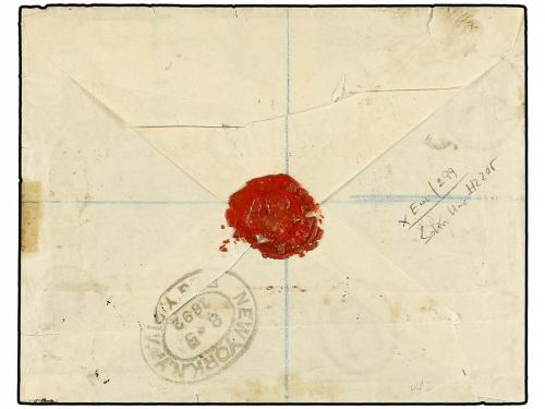 ✉ SANTA LUCIA. Sc. 43, 46, 54, 55. 1892. ST. LUCÍA to U.S.A.