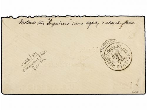 ✉ EGIPTO. 1876. CAIRO to U.S.A. Envelope franked with 20 pa.