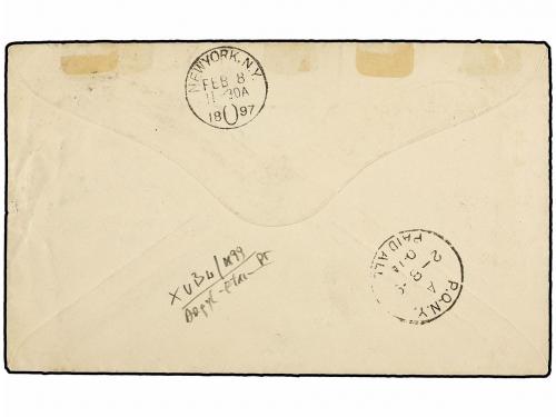 ✉ AFRICA DEL SUR. 1896. KOPJE to NEW YORK. Envelope franked 